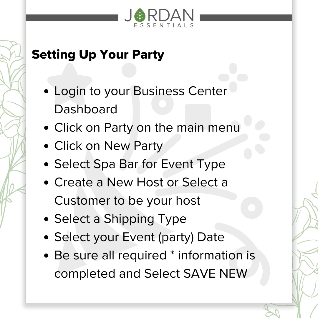 Party Portal Quick Reference – JE Library